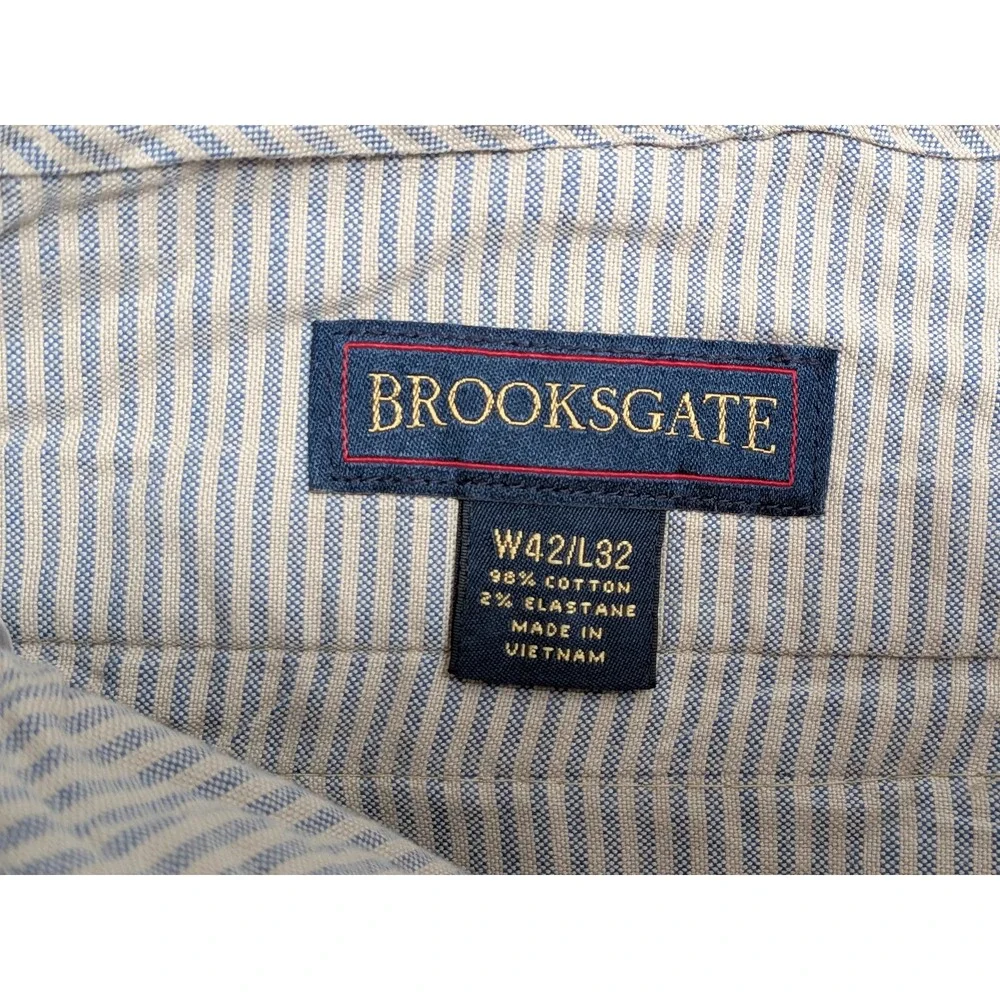 NWT Brooks Brothers Men's 42x32 Khaki Chinos Pants Brooksgate Cotton Stetch